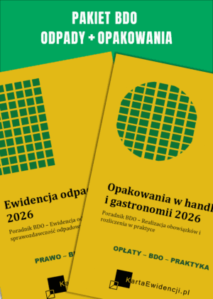<b>PAKIET<br/> Poradniki BDO 2026</b> <br/>Ewidencja odpadów 2026 <br/>Opakowania w handlu i gastronomii 2026